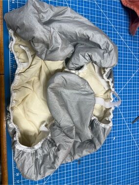 Silver Fitted Crib/Changing Pad Cover with Soft Cream Lining